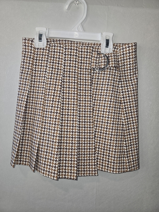 RSQ Dresses & Skirts - Houndstooth Pleated Skirt - Browns/White